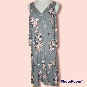 Torrid Cold Shoulder Jersey Floral Dress